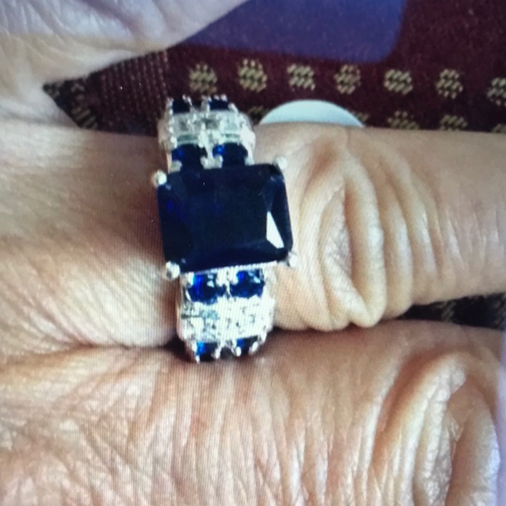 Blue sapphire & White topaz 935 SS